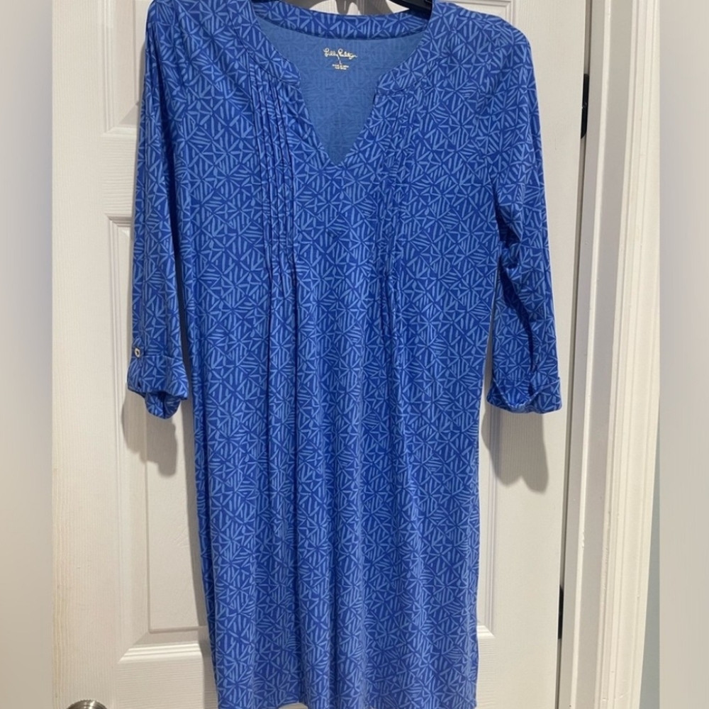 Lily Pulizer Blue Tunic with Geometric Design